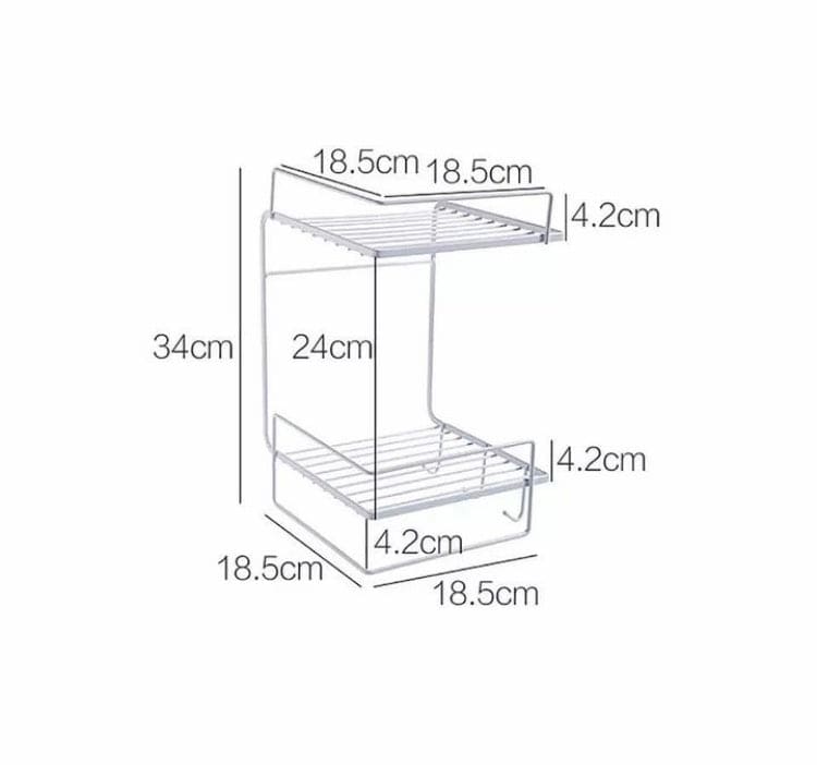 Double Layer Iron Wall Mounted Shelf For Kitchen Bathroom, Shower Shampoo Cosmetic Organizer Rack, Toilet Storage Shelves Double Layer Iron Wall Mounted Shelf For Kitchen Bathroom, Shower Shampoo Cosmetic Organizer Rack, Toilet Storage Shelves